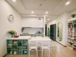 Phòng bếp - Căn hộ 53m2 với ý tưởng cửa vòm thông phòng ngủ - phòng khách đáng tham khảo 