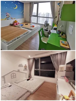 Phòng ngủ, Phòng cho bé - Cải tạo căn hộ sang trọng cao cấp trang trí nội thất chỉ 300 triệu 