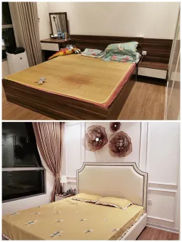 Phòng ngủ - Cải tạo căn hộ sang trọng cao cấp trang trí nội thất chỉ 300 triệu 