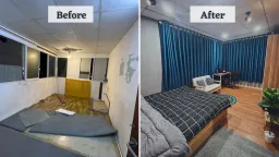 Phòng ngủ - Thay đổi ngoạn mục cho phòng ngủ nhà thuê cực chất 
