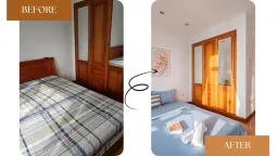 Phòng ngủ - “Thổi hồn” cho căn hộ 95m2 thuê du lịch tại Quy Nhơn 