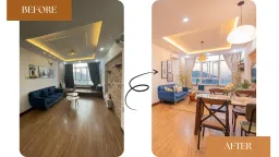 Phòng khách - “Thổi hồn” cho căn hộ 95m2 thuê du lịch tại Quy Nhơn 