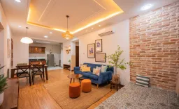Phòng khách - “Thổi hồn” cho căn hộ 95m2 thuê du lịch tại Quy Nhơn 