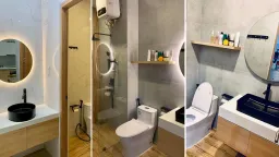 Phòng tắm - Nhà thoáng đãng, tươi mát nhờ trang trí nội thất với gỗ và cây xanh 