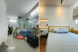 Phòng ngủ - Cải tạo nhà 44m2 từ 2 tầng: sửa 1 tầng thành tầng lửng, giải phóng không gian 