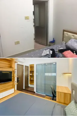 Phòng ngủ - Cải tạo nhà 44m2 từ 2 tầng: sửa 1 tầng thành tầng lửng, giải phóng không gian 