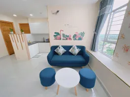 Phòng khách - Căn hộ với những điểm nhấn sắc màu vui mắt 