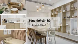 Căn hộ 106m2 được phối màu nội thất nâu - trắng trang nhã mà hiện đại