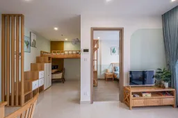 Phòng ngủ, Phòng làm việc - Khéo tay trang trí, sơn vẽ tường, được nhà rộng đẹp dù chỉ hơn 40m2 