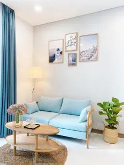 Phòng khách - Trang trí căn hộ 51m2 như homestay cạnh biển chỉ 65 triệu đồng 