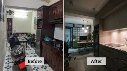 Phòng bếp - Cô giáo tiếng Nhật cải tạo nhà tập thể cũ an yên và thoáng mát 