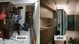 Phòng bếp - Cô giáo tiếng Nhật cải tạo nhà tập thể cũ an yên và thoáng mát 