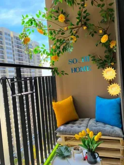 Lô gia - Tự đóng nội thất bằng gỗ pallet: tiết kiệm tối ưu mà nhà vẫn xinh  