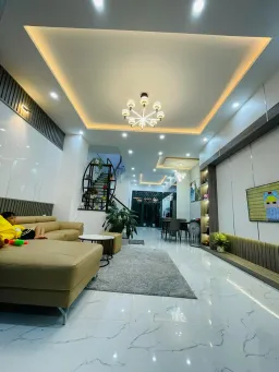 Phòng khách, Sân vườn - Ngôi nhà "trong mơ" của vợ chồng mình tại Lâm Đồng 