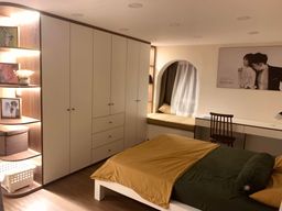 Phòng ngủ - Thay áo mới với vẻ bình yên và nhẹ nhàng cho căn hộ thông tầng  