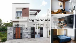 Mặt tiền - Nhà phố 80m2 xây kiểu Hiện đại, tối ưu không gian với tông màu xám - đen sang trọng 