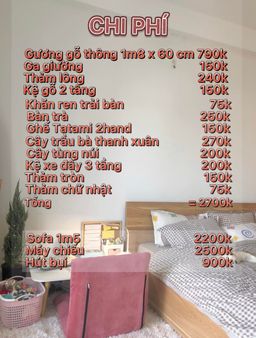 Phòng ngủ - Decor phòng trọ 21m2 đẹp lung linh chỉ vài triệu đồng 