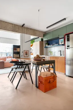 Phòng ăn - Căn hộ 40m2 phối màu ngẫu hứng của gia chủ yêu thời trang 