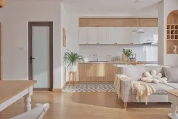 Phòng khách, Phòng bếp - Tổ ấm tí nị của mình với những món nội thất nên thơ 