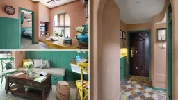 Phòng khách - Tổ ấm 60m2 của gia đình 5 người trang trí màu xanh đỏ phối hợp nhiều phong cách độc đáo 