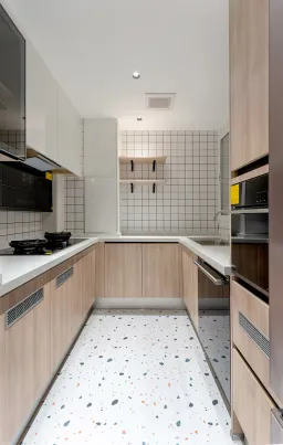 Phòng bếp - Tổ ấm đơn giản kiểu Scandinavian với màu gỗ và cam cháy ấm áp 