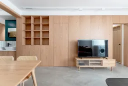 Phòng khách - Tổ ấm đơn giản kiểu Scandinavian với màu gỗ và cam cháy ấm áp 