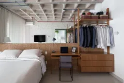 Phòng ngủ - Căn hộ màu xanh mint đẹp mắt với không gian ban công rộng rãi 