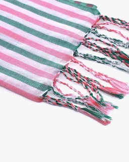 Khăn Rằn Mix Green Pink Stripe
