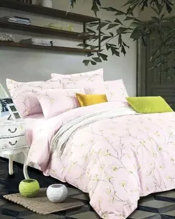 Bộ Vỏ Chăn Ga Gối Cotton Hoa Nhã Nhặn