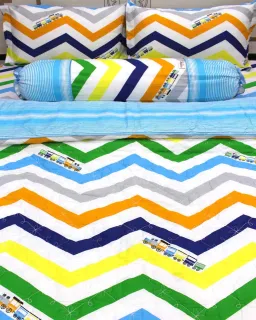 Bộ Vỏ Chăn Ga Gối Cotton Zigzag Nhiều Màu