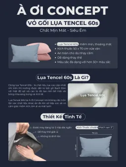 Vỏ Gối Nằm Lụa Tencel 60s Trơn Màu Hồng Salmon