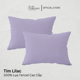 Vỏ Gối Nằm Lụa Tencel 60s Trơn Màu Tím Lilac