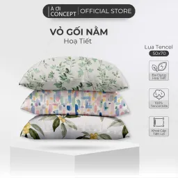 Vỏ Gối Nằm Lụa Tencel 60s Hoa Văn The Grey Seashells