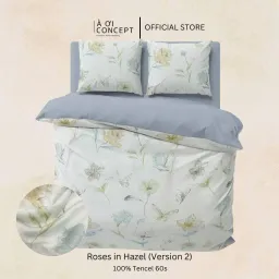 Bộ Chăn Ga Gối 5 Món Lụa Tencel Họa Tiết Roses In Hazel 2