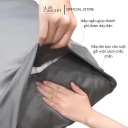 Bộ Chăn Ga Gối 5 Món Lụa Tencel Màu Xám Lạnh