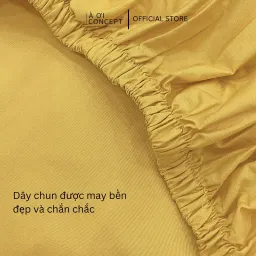 Ga Giường Cotton Satin Bo Chun Màu Nâu Cà Phê