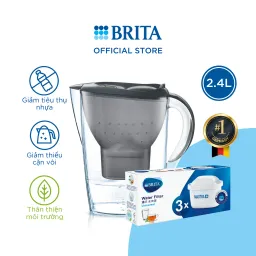 Combo Bình Lọc Nước BRITA Marella Cool 2.4L Kèm Hộp 3 Lõi Lọc BRITA Maxtra Plus