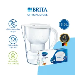 Combo Bình Lọc Nước BRITA Marella XL 3.5L Kèm Hộp 3-6 Lõi Lọc BRITA Maxtra Plus