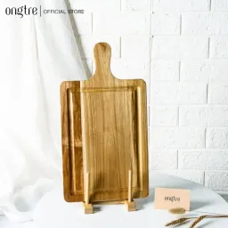 Thớt Gỗ Teak ONGTRE Hình Chữ Nhật, Tròn Có Tay Cầm