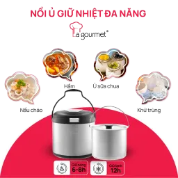 Nồi Ủ Chân Không Giữ Nhiệt Nấu Chậm Làm Mềm La Gourmet 5L Đa Năng