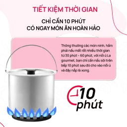 Nồi Ủ Chân Không Giữ Nhiệt Nấu Chậm Làm Mềm La Gourmet 5L Đa Năng