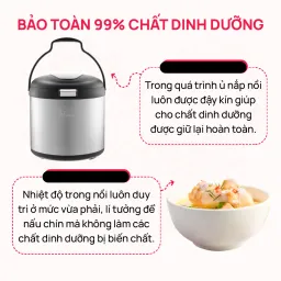 Nồi Ủ Chân Không Giữ Nhiệt Nấu Chậm Làm Mềm La Gourmet 5L Đa Năng