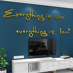 Tranh Dán Tường Mica 3D Khổ Lớn Chữ Everything Is Cool Love