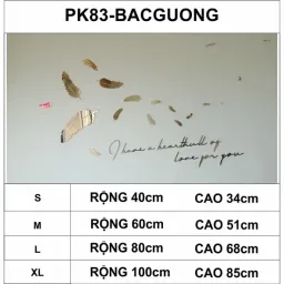 Tranh Dán Tường Mica 3D Khổ Lớn Lông Vũ Nhiều Size