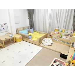 Giường Montessori Gỗ Trẻ Em, Giường Gỗ Chilling Phong Cách Korea