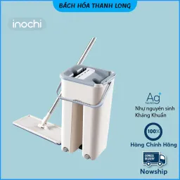 Bộ Cây Lau Nhà Thông Minh Nhật Bản Kèm Thùng Vắt 2 Ngăn Size Lớn