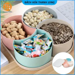 Hộp Đựng Mứt Tết, Khay Đựng Bánh Kẹo Ngày Tết 4 Ngăn Kiểu Dáng Hiện Đại, Đẹp Mắt Nhựa Nguyên Sinh Việt Nhật