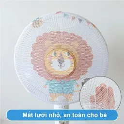 Lưới Vải Bọc Lồng Quạt Máy Có Dây Rút An Toàn Cho Bé