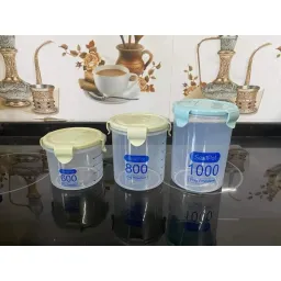 Set 3 Hộp Đựng Ngũ Cốc, Hộp Bảo Quản Đồ Khô Nắp Kín Chống Ẩm Mốc Mối Mọt 600ml-800ml-1000ml