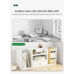 Kệ Sách Gỗ Để Bàn Ngăn Lật Có 2 Màu